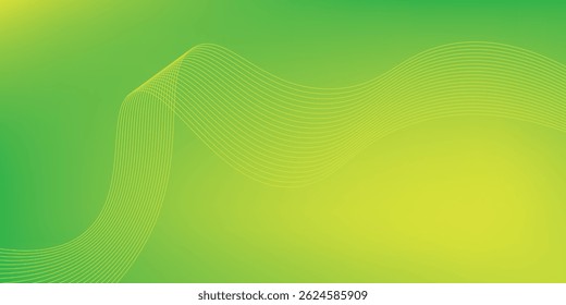 Modern abstract green gradient background with waves