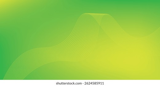 Modern abstract green gradient background with waves