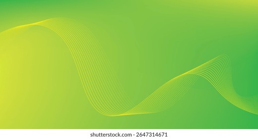 Modern abstract green gradient background with waves