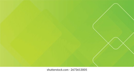 Modern Abstract Green Gradient Background with Geometric Shapes Overlay eps10