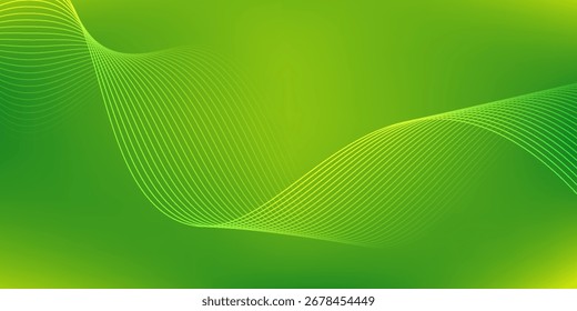 Fundo de gradiente verde abstrato moderno com ondas