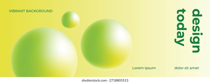 Modern Abstract Green Gradient Background with Soft Bubble Shapes