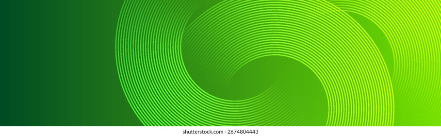 Fondo de líneas circulares degradadas verdes Abstractas modernas. Traje para el Anuncio, el Web, el folleto, el cartel y la presentación