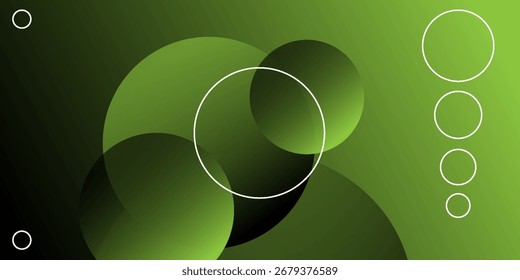 Modern Abstract Green Gradient Circular Lines Background. Modern creative trendy design