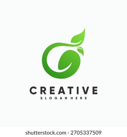 Símbolo de logotipo de hoja verde Abstractas moderno Orgánico