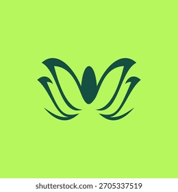 Modern Abstract Green Leaf Logo Symbol Organic