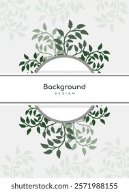 Modern abstract green leaf vector illustration. Natural background with place for text