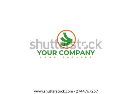 Modern Abstract Green Orange Logo Design | Customizable Branding Template for Business Identity