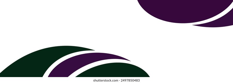 modern abstract green and purple curved shape background with white accents