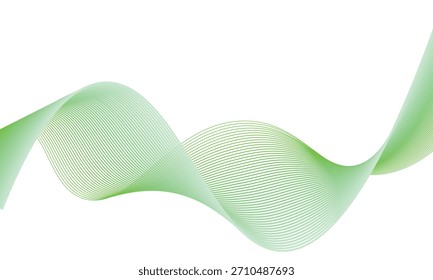 Moderno Vector de fondo de onda verde Abstractas. Líneas de flujo dinámico para la Tecnología digital y el diseño ecológico.