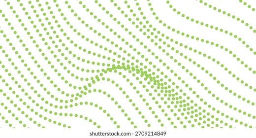 Líneas de líquido de onda verde abstracto moderno background.dots en un fondo blanco limpio y fresco, líneas de onda de sonido de frecuencia y líneas de curva de tecnología, marco de líneas de onda verde