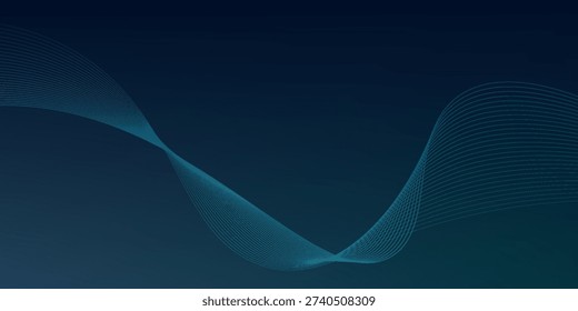 Modern abstract green wave on dark teal background,tech banner, corporate business concept.vector ilustration