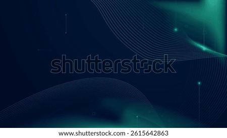 Modern abstract green wave on dark teal background,tech banner, corporate business concept, hi-tech abstract background, Digital ads, business or presentation