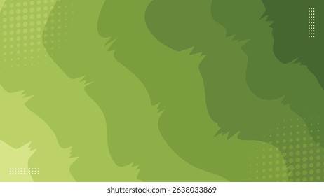 Modern abstract green waves banner background .Vector illustration