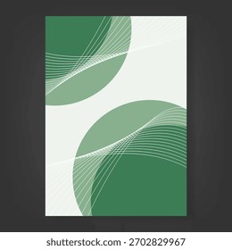 Moderno Abstractas de ondas verdes y Formas de círculo Flyer Plantilla de diseño de fondo