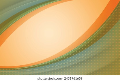 Modern abstract green wavy background and halftone dots on green background. Abstract green and orange texture