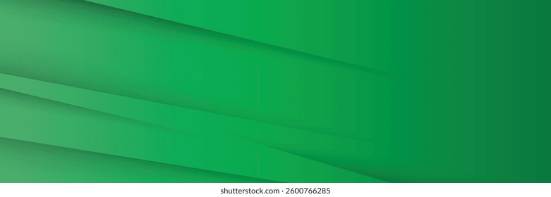 Modern abstract greenbackground with diagonal line. Simple graphic design element. Futuristic concept. Horizontal banner template with space for your text. Vector 
