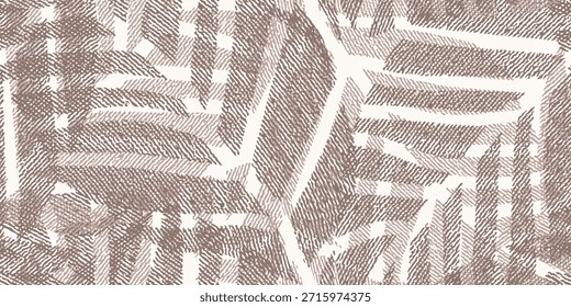 Modelo inconsútil abstracto moderno del grunge. Fondo de arte angustiado negro envejecido con efecto de línea. Patrón ornamentado de hoja mínima creativa. Ilustración vectorial