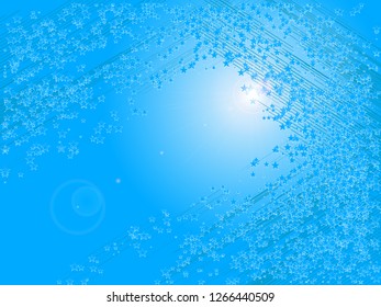 modern abstract halftone background. blue star rain