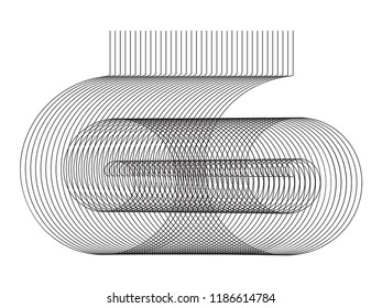 Modern abstract halftone background. curved lines. design. technologies. constructivism