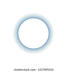 Modern Abstract Halftone Border Dots Flat Logo
