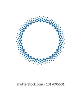 Modern Abstract Halftone Border Dots Flat Logo