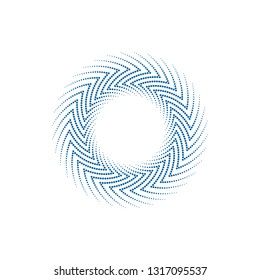 Modern Abstract Halftone Border Dots Flat Logo