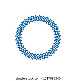 Modern Abstract Halftone Border Dots Flat Logo