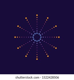 Modern Abstract Halftone Dots Firework Spark Light Beam Design Template for Autism, Healthcare, Personal Encouragement, Company Sign, Celebration