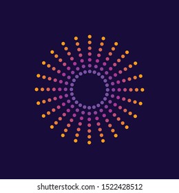 Modern Abstract Halftone Dots Firework Spark Light Beam Design Template for Autism, Healthcare, Personal Encouragement, Company Sign, Celebration