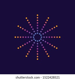 Modern Abstract Halftone Dots Firework Spark Light Beam Design Template for Autism, Healthcare, Personal Encouragement, Company Sign, Celebration