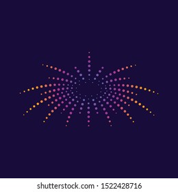 Modern Abstract Halftone Dots Firework Spark Light Beam Design Template for Autism, Healthcare, Personal Encouragement, Company Sign, Celebration