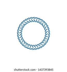 Modern Abstract Halftone Dots Frame Border for Company Health Technology Icon or Logo with High End Look