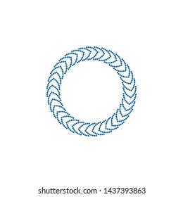Modern Abstract Halftone Dots Frame Border for Company Health Technology Icon or Logo with High End Look