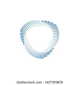 Modern Abstract Halftone Dots Frame Border for Company Health Technology Icon or Logo with High End Look