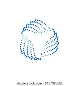 Modern Abstract Halftone Dots Frame Border for Company Health Technology Icon or Logo with High End Look