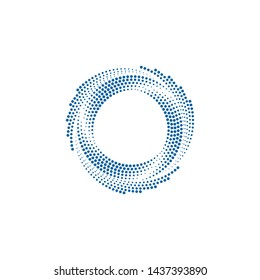 Modern Abstract Halftone Dots Frame Border for Company Health Technology Icon or Logo with High End Look