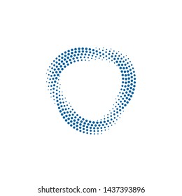 Modern Abstract Halftone Dots Frame Border for Company Health Technology Icon or Logo with High End Look