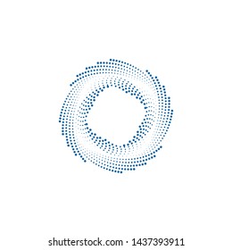 Modern Abstract Halftone Dots Frame Border for Company Health Technology Icon or Logo with High End Look