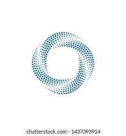 Borde de marco de puntos de semitono abstracto moderno para el logotipo o el icono de la tecnología de mantenimiento de la empresa con aspecto de gama alta