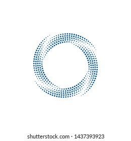 Modern Abstract Halftone Dots Frame Border for Company Health Technology Icon or Logo with High End Look