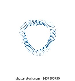 Modern Abstract Halftone Dots Frame Border for Company Health Technology Icon or Logo with High End Look
