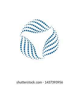 Modern Abstract Halftone Dots Frame Border for Company Health Technology Icon or Logo with High End Look