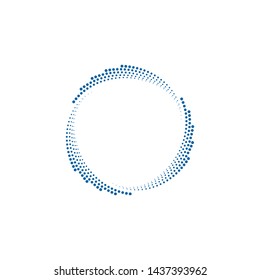 Modern Abstract Halftone Dots Frame Border for Company Health Technology Icon or Logo with High End Look