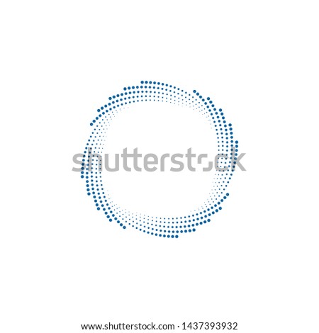 Modern Abstract Halftone Dots Frame Border for Company Health Technology Icon or Logo with High End Look