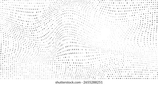 Textura de gradiente de meio-tom abstrata moderna. Desenho de bolinhas fugindo