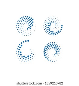 Modern Abstract Halftone icon Dots Logo sets for technology business health company with modern high end look