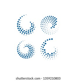 Modern Abstract Halftone icon Dots Logo sets for technology business health company with modern high end look