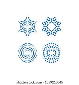 Modern Abstract Halftone icon Dots Logo sets for technology business health company with modern high end look