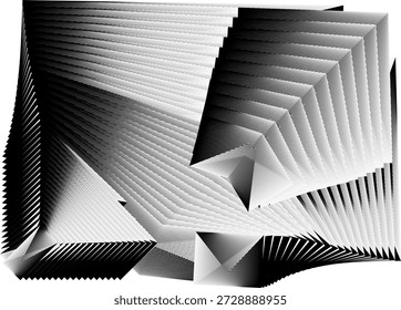 fundo de linhas de meio-tom abstratas modernas, padrão dinâmico criativo, estrutura organizada complexa, vetor decoração original em preto e branco